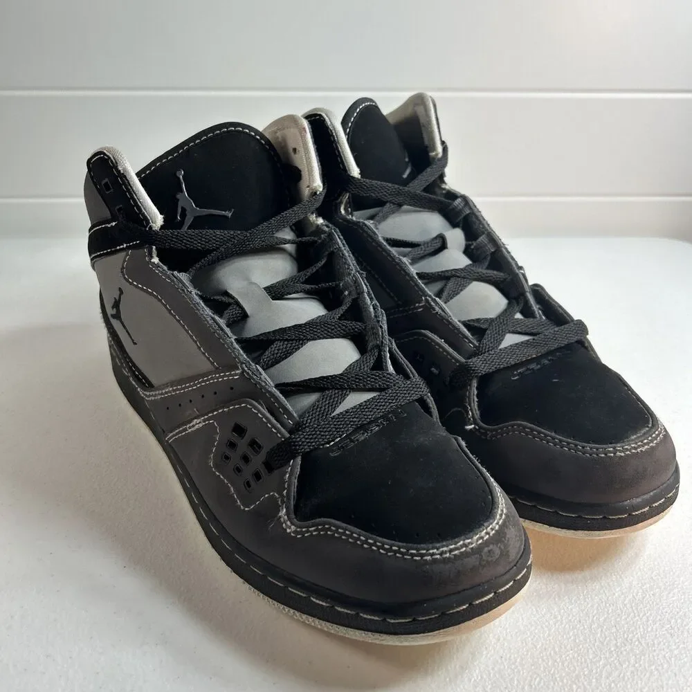 Nike Air Jordan Flight 1 Basketball Shoes Boys 7 Y Gray Leather Sneakers Kids